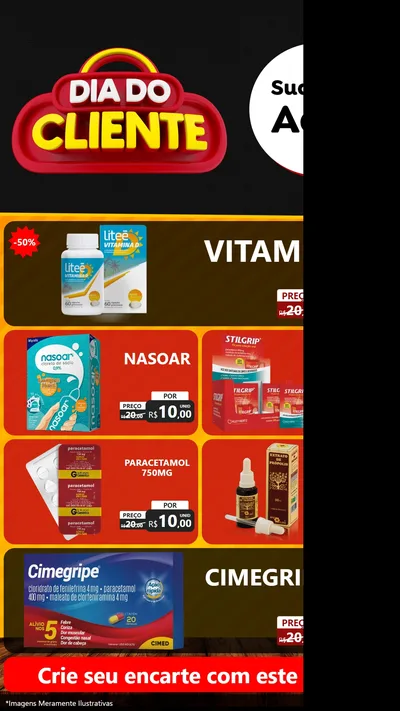Modelo de TV para TV Vertical com o tema Dia do Cliente para Farmácia