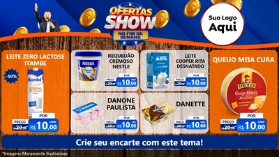 Modelo de TV para TV Horizontal com o tema Ofertas Show No Fim De Semana para Frios e Laticínios