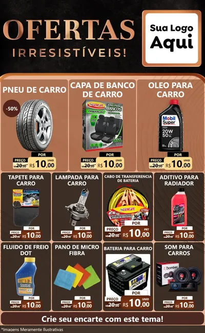 Modelo de Encarte para Encarte Grande com o tema Ofertas Irresistíveis! para Auto peças