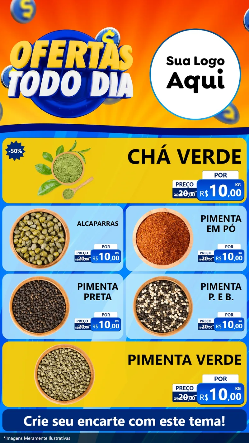 Modelo de TV para TV Vertical com o tema Ofertas Todo Dia para Produtos Naturais