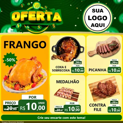 Modelo de Rede Social para Feed Facebook com o tema Oferta para Assados