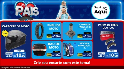 Modelo de TV para TV Horizontal com o tema Mês Dos Pais para Moto peças