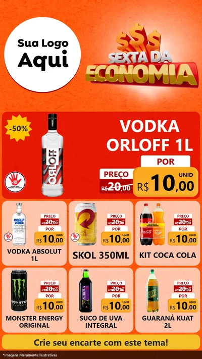 Modelo de Rede Social para Stories com o tema Sexta da Economia para Distribuidora de bebidas