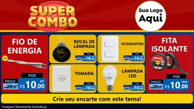 Modelo de TV para TV Horizontal com o tema Super Combo para Materiais Elétricos