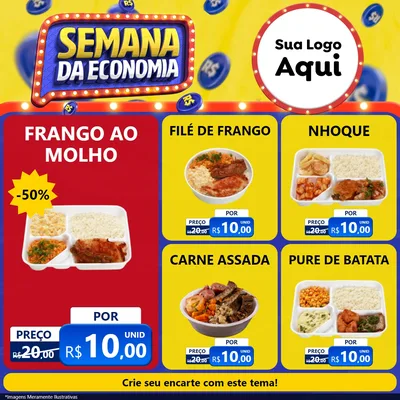 Modelo de Rede Social para Feed Facebook com o tema Semana da Economia para Restaurante