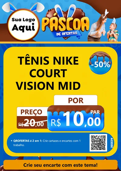 Modelo de Cartaz para Cartaz A4 Vertical com o tema Páscoa de Ofertas para Calçados