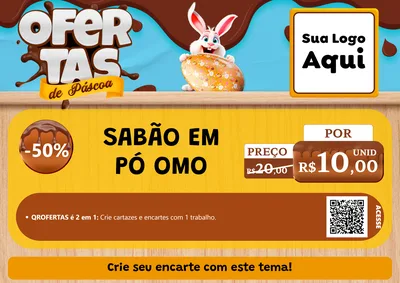 Modelo de Cartaz para Cartaz A4 Horizontal com o tema Ofertas de Páscoa para Produtos de Limpeza