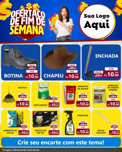 Modelo de Rede Social para Feed Instagram com o tema Ofertaço de Fim de Semana para Agropecuária