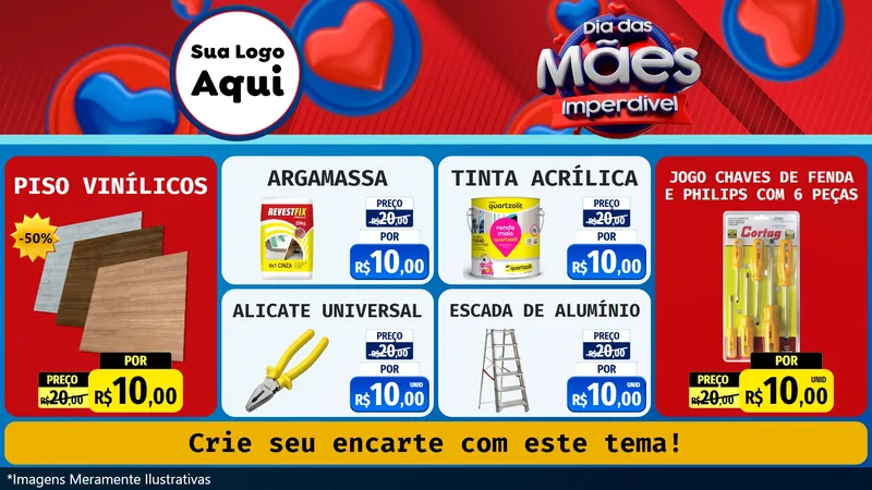 Modelo de TV para TV Horizontal com o tema Dia Das Mães Imperdível para Material para Construção