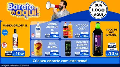 Modelo de TV para TV Horizontal com o tema Barato é aqui para Distribuidora de bebidas