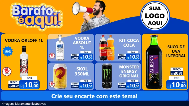 Modelo de TV para TV Horizontal com o tema Barato é aqui para Distribuidora de bebidas