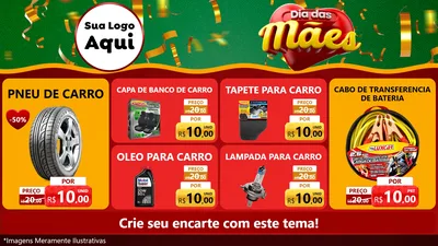 Modelo de TV para TV Horizontal com o tema Dia das Mães para Auto peças