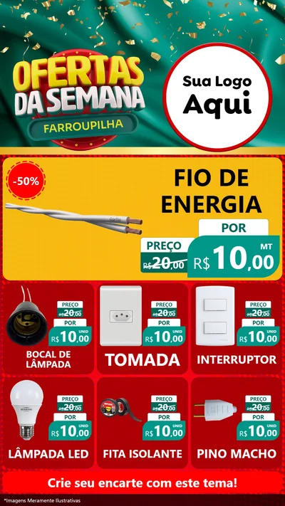 Modelo de Rede Social para Stories com o tema Ofertas da Semana Farroupilha para Materiais Elétricos