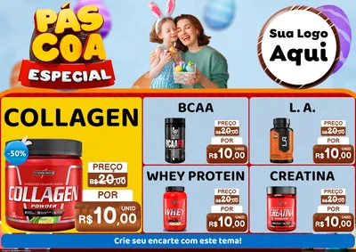 Modelo de Encarte para Encarte A4 Horizontal com o tema Páscoa Especial para Suplementos alimentares