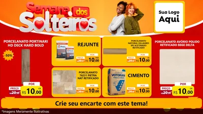 Modelo de TV para TV Horizontal com o tema Semana dos Solteiros para Pisos e revestimentos
