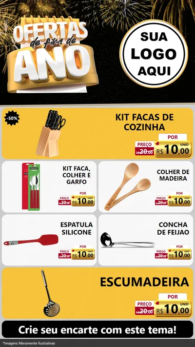 Modelo de TV para TV Vertical com o tema Ofertas de Fim de Ano para Utilidades Domésticas