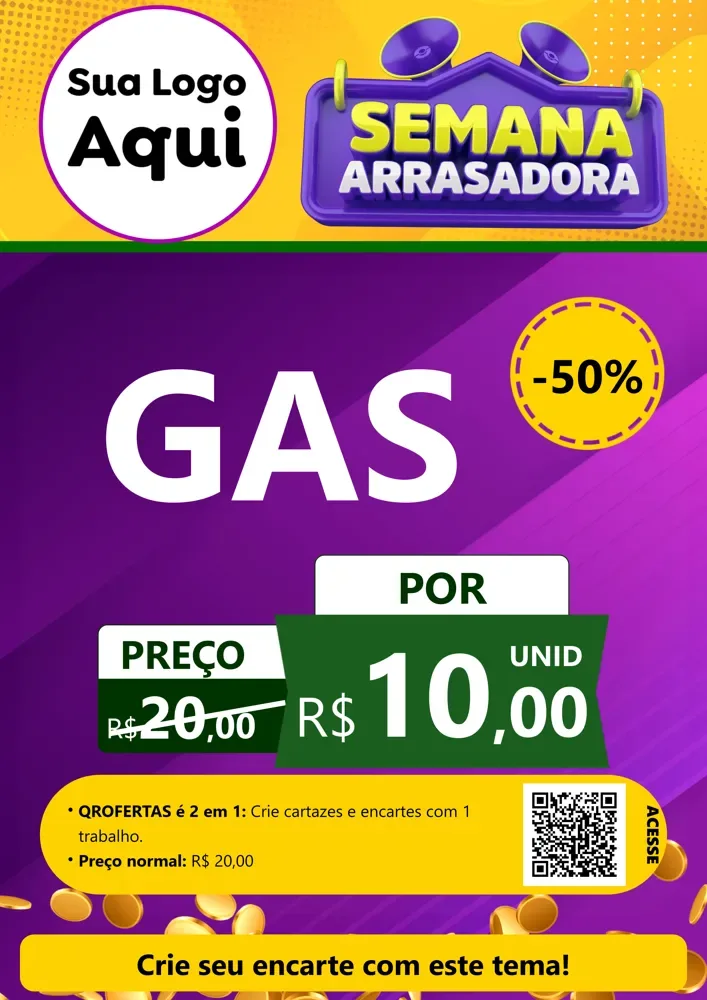 Modelo de Cartaz para Cartaz A4 Vertical com o tema Semana Arrasadora para Água e gás