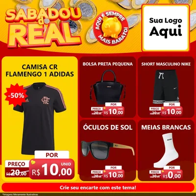 Modelo de Rede Social para Feed Facebook com o tema Sabadou do Real para Roupas e acessórios