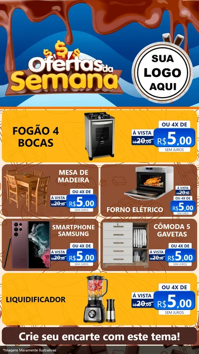Modelo de TV para TV Vertical com o tema Ofertas da Semana - Páscoa para Móveis e Eletro