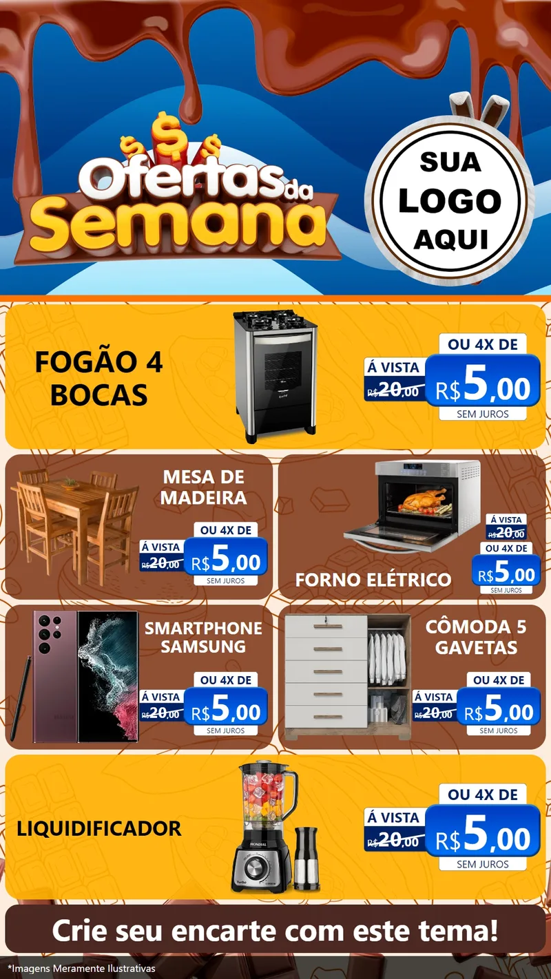 Modelo de TV para TV Vertical com o tema Ofertas da Semana - Páscoa para Móveis e Eletro