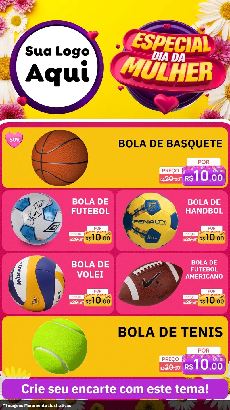 Modelo de TV para TV Vertical com o tema Especial Dia da Mulher para Artigos Esportivos