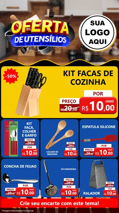 Modelo de Rede Social para Stories com o tema Oferta de Utensílios para Utilidades Domésticas