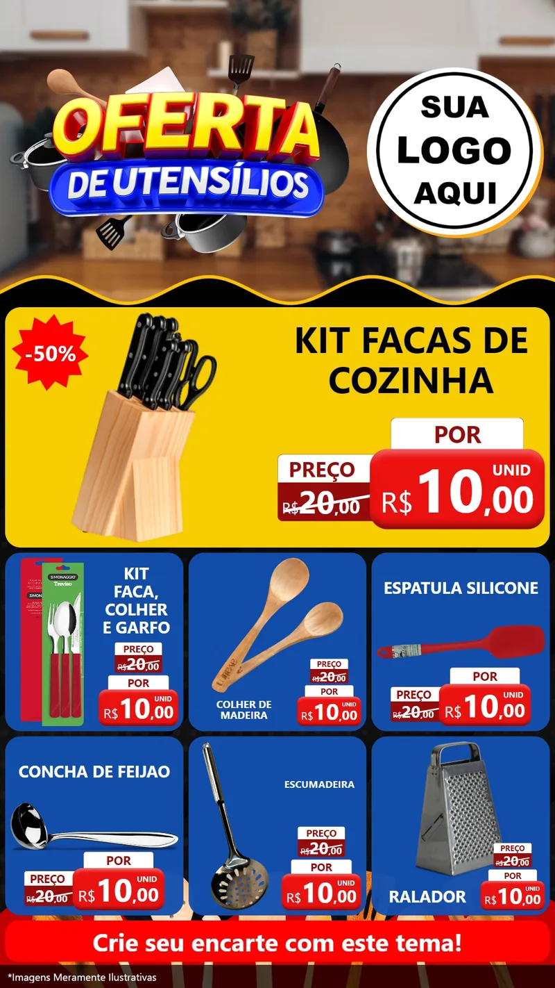Modelo de Rede Social para Stories com o tema Oferta de Utensílios para Utilidades Domésticas