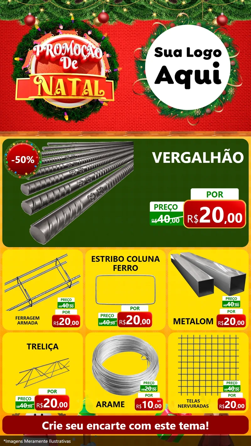 Modelo de Rede Social para Stories com o tema Promoção de Natal para Ferragens