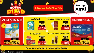 Modelo de TV para TV Horizontal com o tema Nosso Dia D para Farmácia