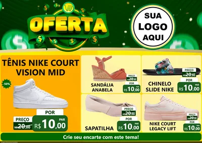 Modelo de Encarte para Encarte A4 Horizontal com o tema Oferta para Calçados