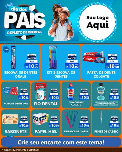 Modelo de Rede Social para Feed Instagram com o tema Dia Dos Pais Repleto de Ofertas para Higiene Pessoal