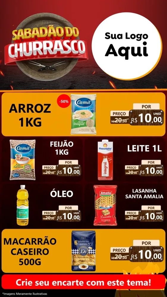 Modelo de TV para TV Vertical com o tema Sabadão Do Churrasco para Supermercado