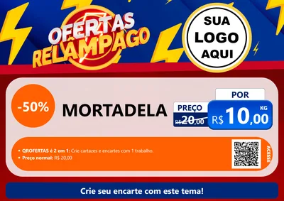 Modelo de Cartaz para Cartaz A4 Horizontal com o tema Ofertas Relâmpago para Frios e Laticínios