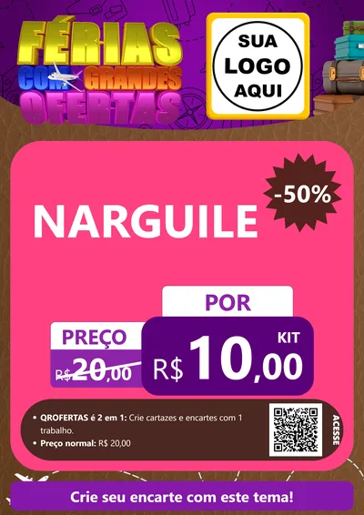 Modelo de Cartaz para Cartaz A4 Vertical com o tema Férias com Grandes Ofertas para Tabacaria
