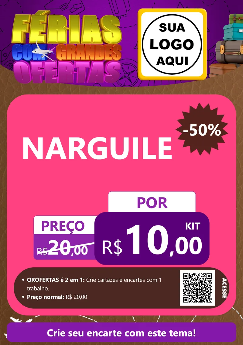 Modelo de Cartaz para Cartaz A4 Vertical com o tema Férias com Grandes Ofertas para Tabacaria