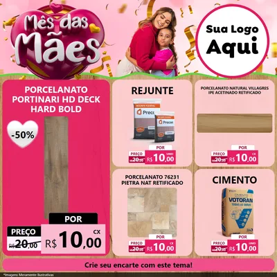 Modelo de Rede Social para Feed Facebook com o tema Mês das Mães para Pisos e revestimentos