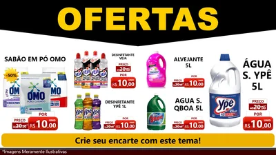 Modelo de TV para TV Horizontal com o tema Ofertas Preto e Vermelho Cartaz para Produtos de Limpeza