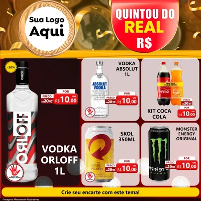 Modelo de Rede Social para Feed Facebook com o tema Quintou do Real para Distribuidora de bebidas