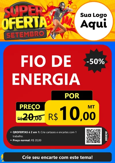 Modelo de Cartaz para Cartaz A4 Vertical com o tema Super Oferta Setembro para Materiais Elétricos