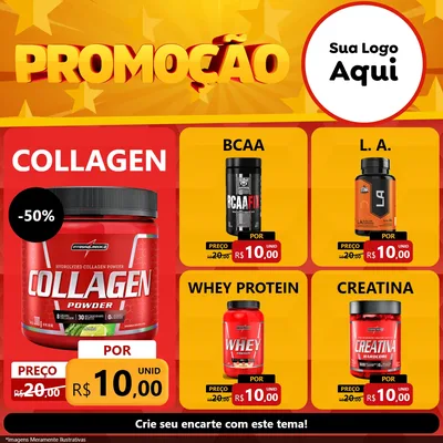 Modelo de Rede Social para Feed Facebook com o tema Promoção para Suplementos alimentares