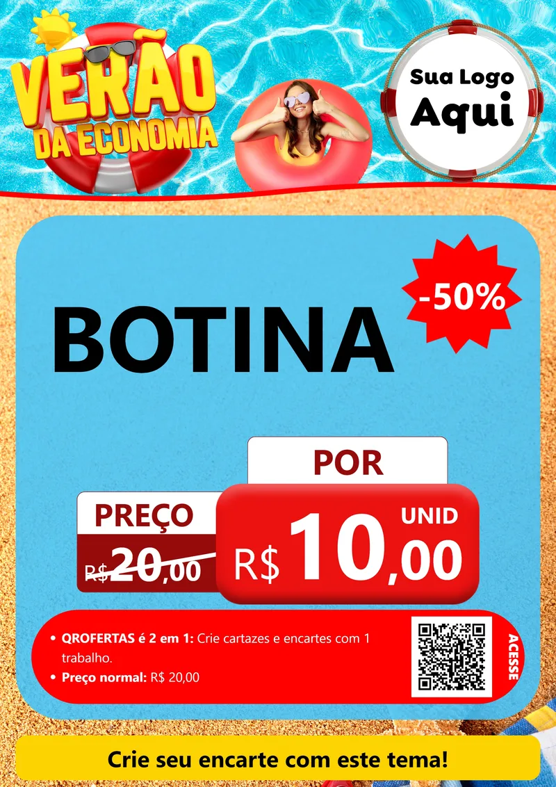 Modelo de Cartaz para Cartaz A4 Vertical com o tema Verão da Economia para Agropecuária