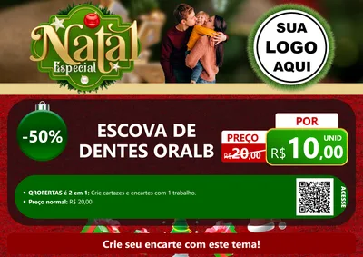 Modelo de Cartaz para Cartaz A4 Horizontal com o tema Natal Especial para Higiene Pessoal