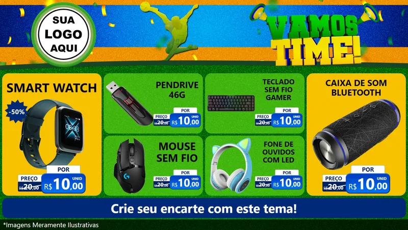 Modelo de TV para TV Horizontal com o tema Vamos Time! para Informática