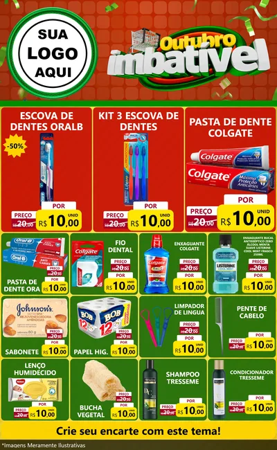 Modelo de Encarte para Encarte Grande com o tema Outubro Imbatível para Higiene Pessoal