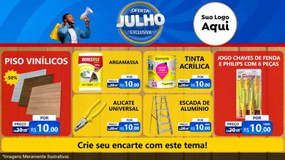 Modelo de TV para TV Horizontal com o tema Oferta Exclusiva, Julho para Material para Construção
