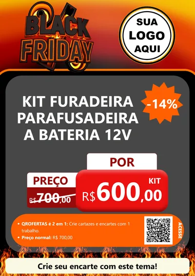 Modelo de Cartaz para Cartaz A4 Vertical com o tema Black Friday para Maquinas e Ferramentas