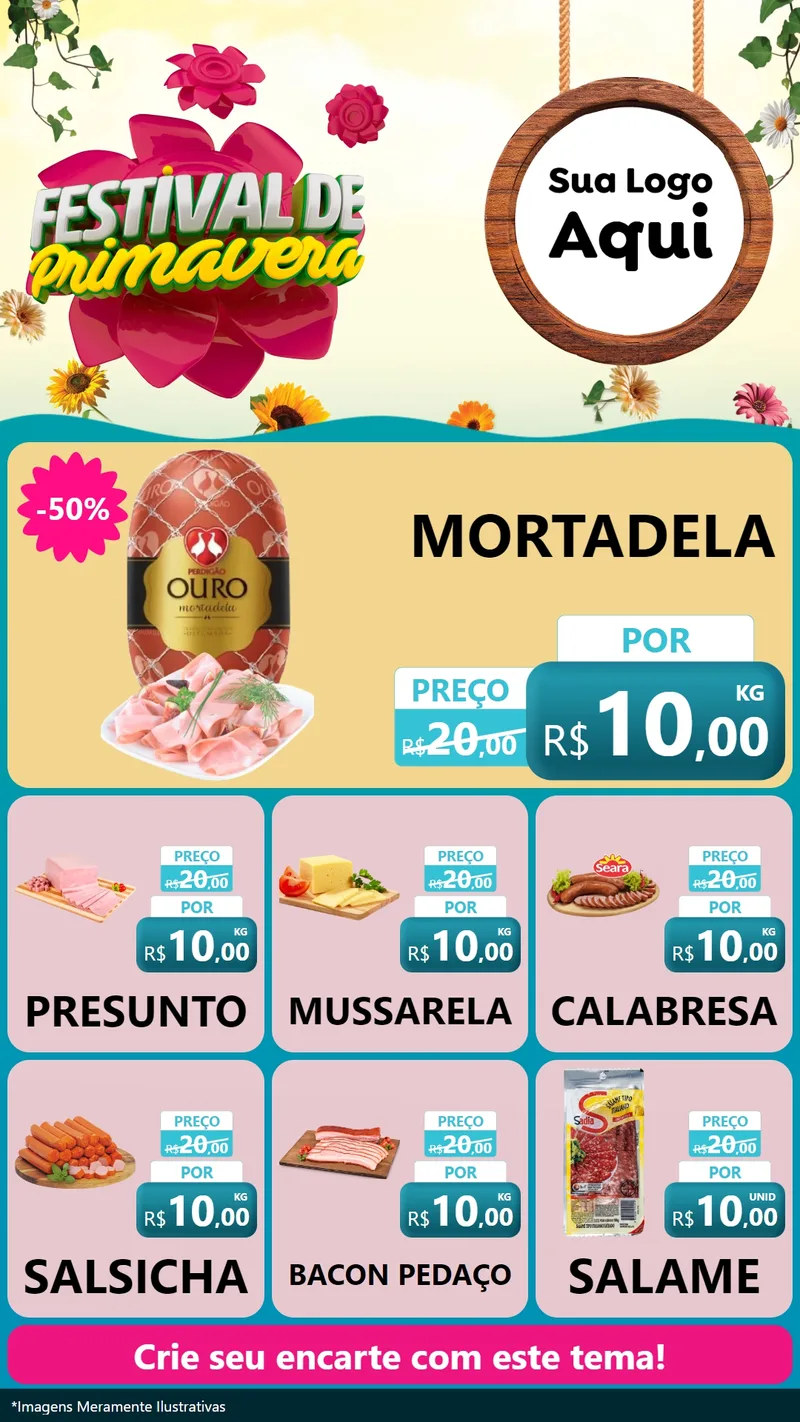 Modelo de Rede Social para Stories com o tema Festival de Primavera para Frios e Laticínios