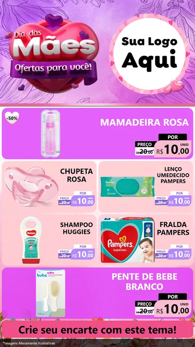 Modelo de TV para TV Vertical com o tema Dia das Mães Ofertas para Você! para Bebês