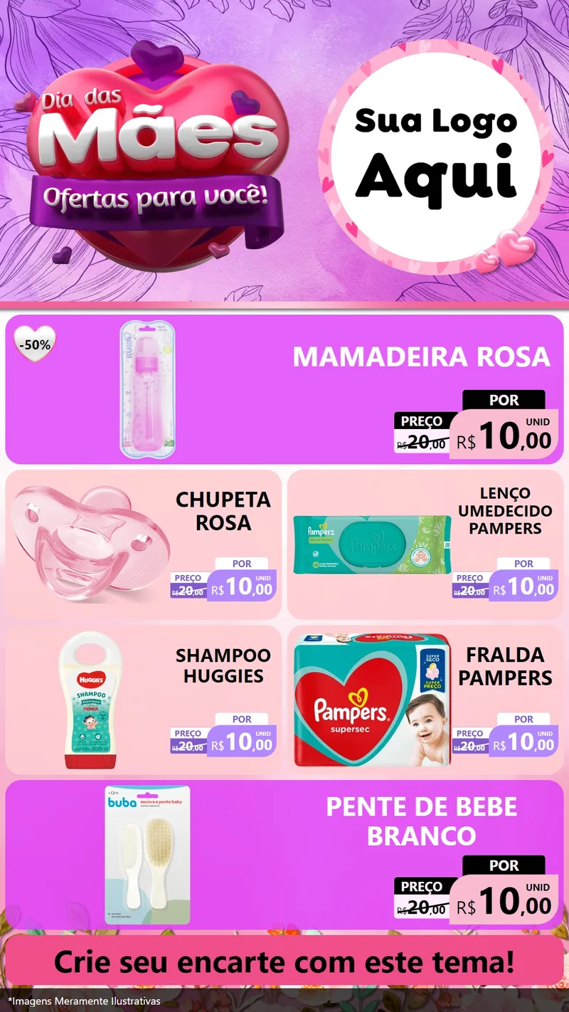 Modelo de TV para TV Vertical com o tema Dia das Mães Ofertas para Você! para Bebês