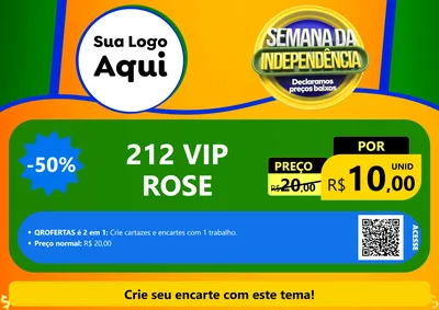 Modelo de Cartaz para Cartaz A4 Horizontal com o tema Semana da Independência Declaramos Preços Baixos para Perfumes